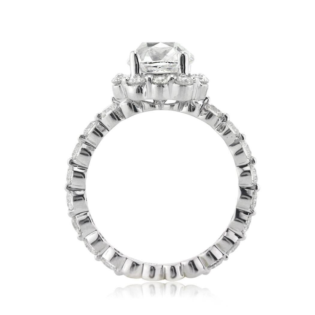 Edwardian Mark Broumand 3.50 Carat Old Mine Cut Diamond Engagement Ring
