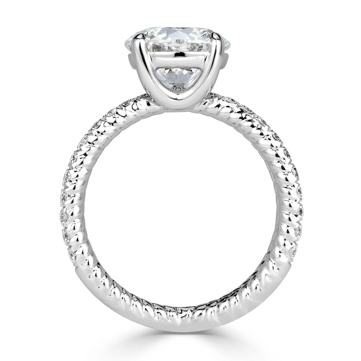 Women's or Men's Mark Broumand 3.55 Carat Round Brilliant Cut Diamond Engagement Ring