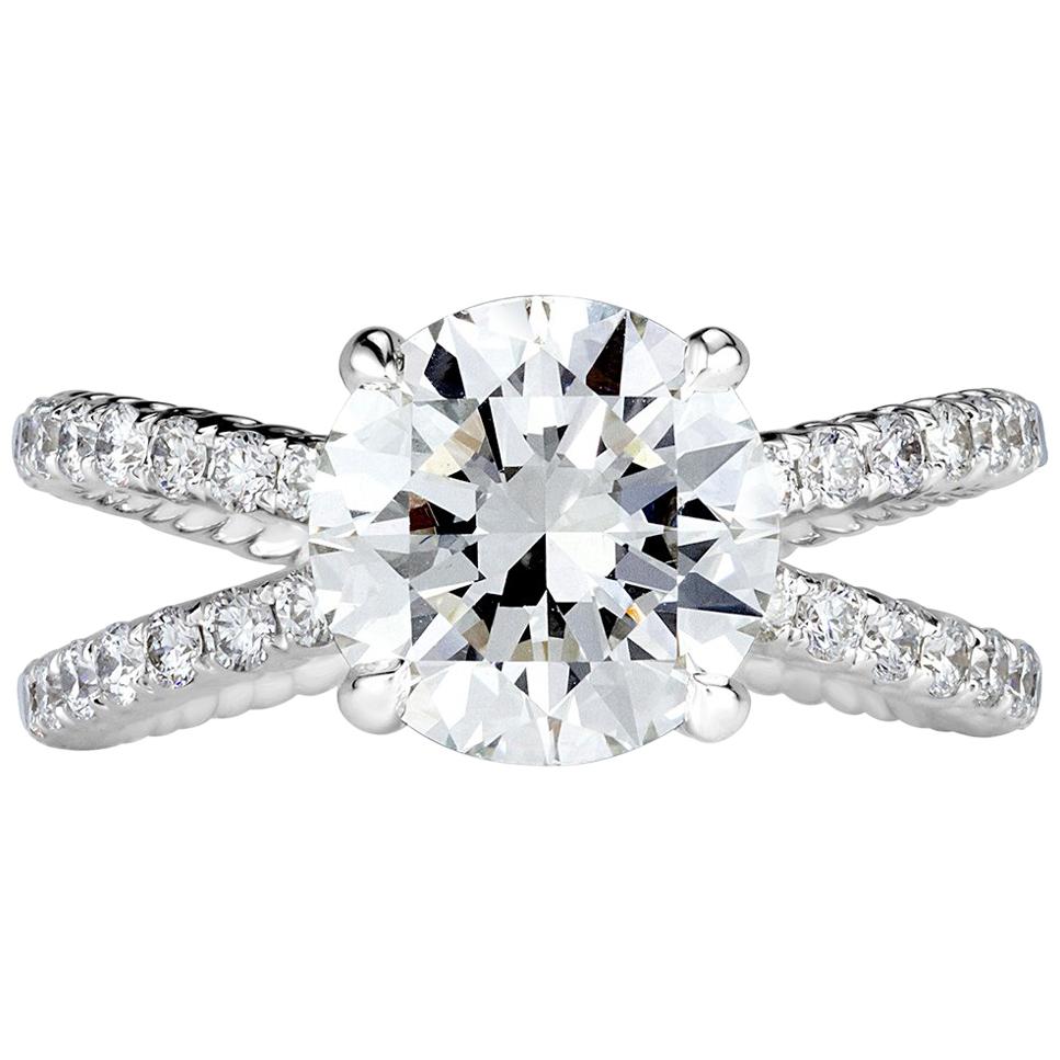 Mark Broumand 3.55 Carat Round Brilliant Cut Diamond Engagement Ring