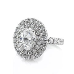 Mark Broumand 3.56 Carat Oval Cut Diamond Engagement Ring