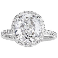 Mark Broumand 3.57 Carat Old Mine Cut Diamond Engagement Ring
