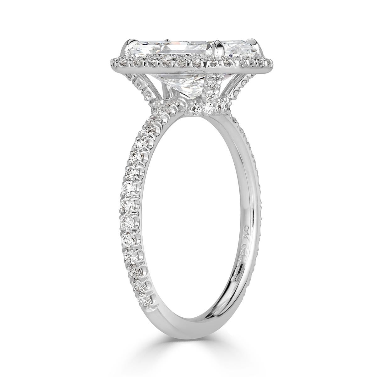 Mark Broumand 3.58 Carat Radiant Cut Diamond Engagement Ring In New Condition In Los Angeles, CA
