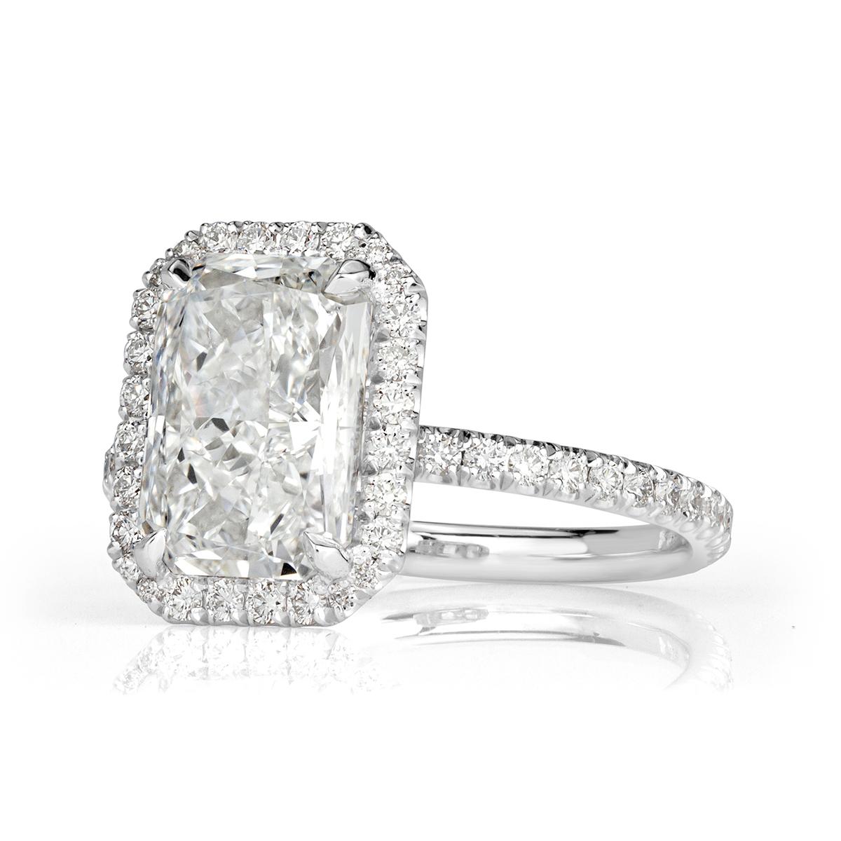 Women's or Men's Mark Broumand 3.58 Carat Radiant Cut Diamond Engagement Ring