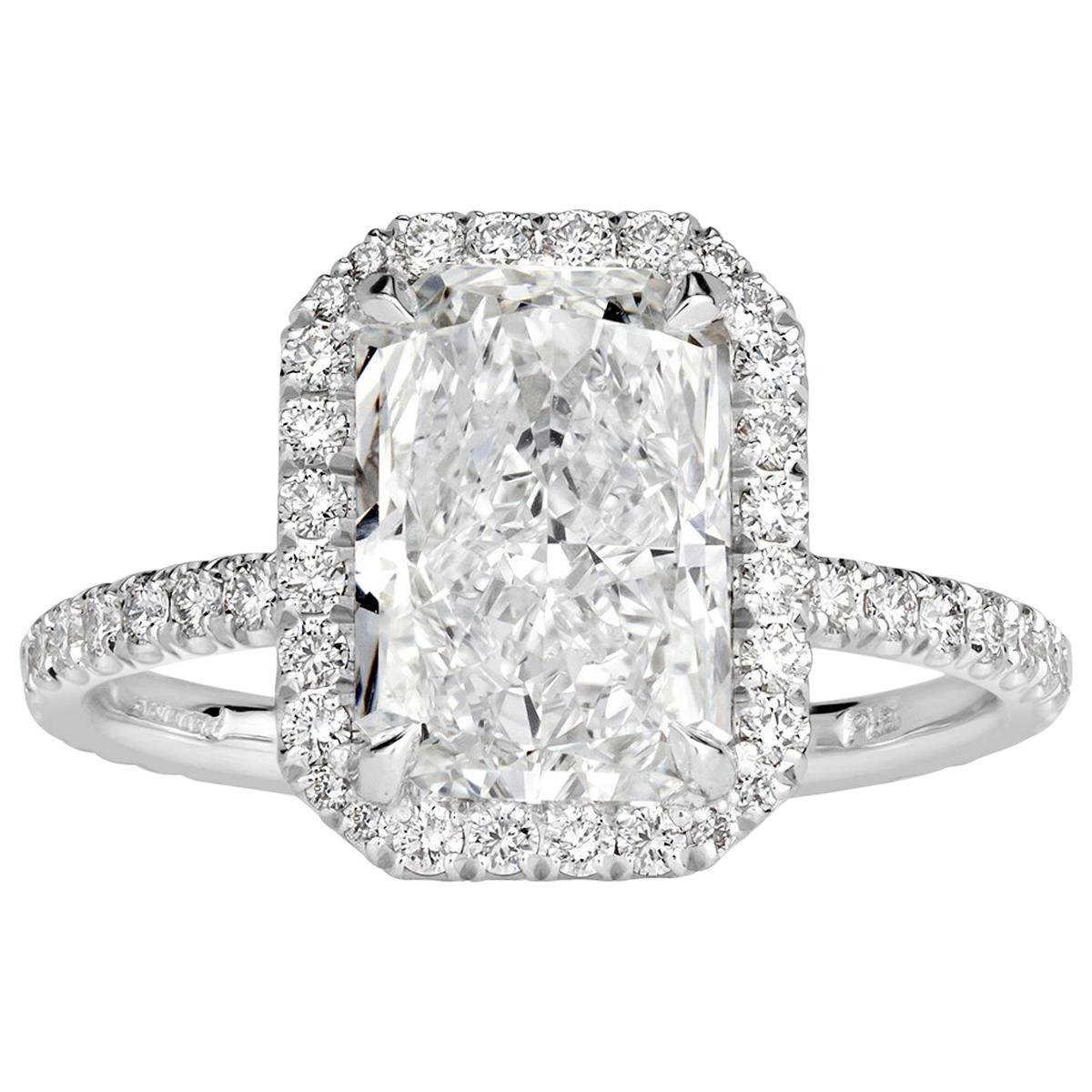 Mark Broumand 3.58 Carat Radiant Cut Diamond Engagement Ring