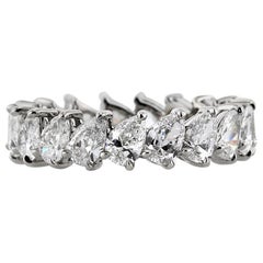 Mark Broumand 3.65 Carat Pear Shaped Diamond Eternity Band in 18 Karat Gold