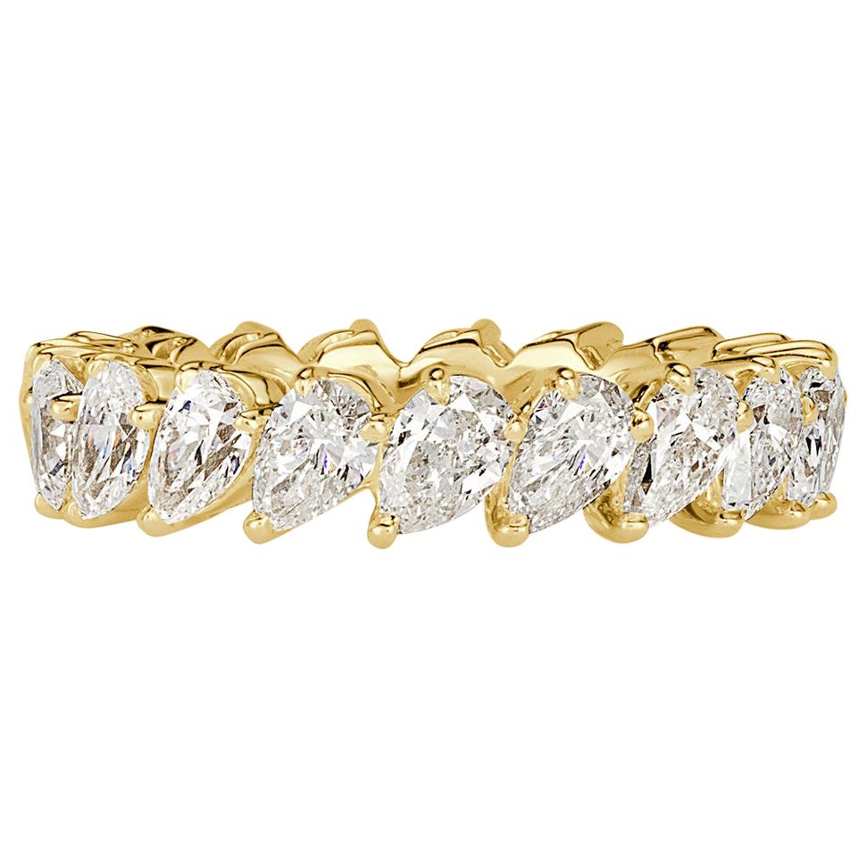 Mark Broumand 3.65 Carat Pear Shaped Diamond Eternity Band in 18 Karat Gold