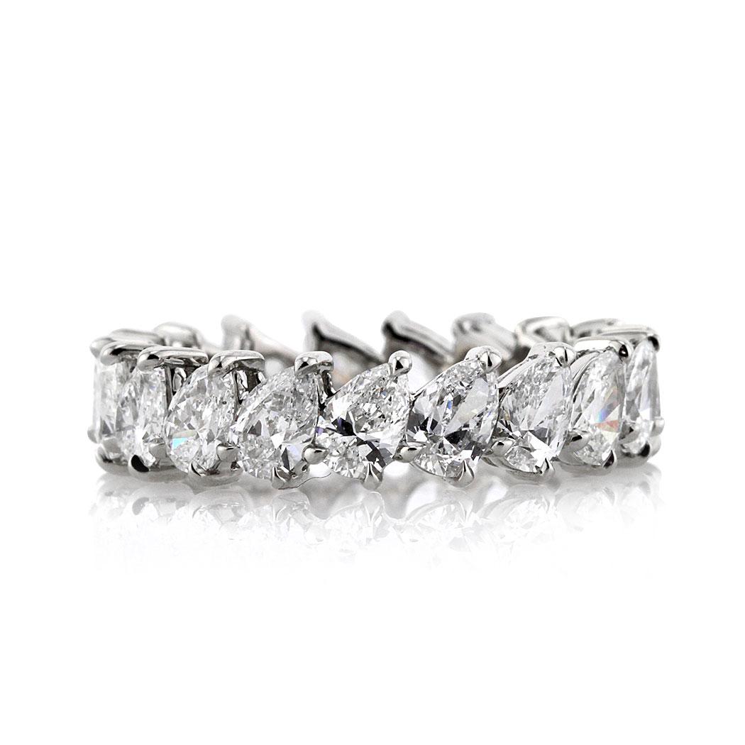 Mark Broumand 3.65 Carat Pear Shaped Diamond Eternity Band in 18 Karat Gold In New Condition For Sale In Los Angeles, CA