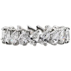 Mark Broumand 3.65 Carat Pear Shaped Diamond Eternity Band in Platinum