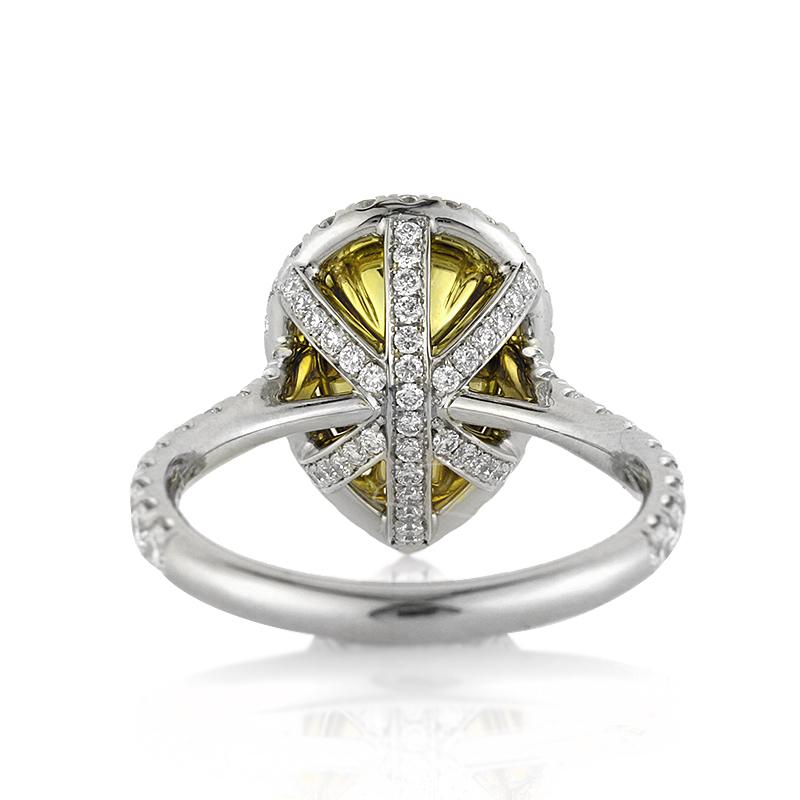 Mark Broumand 3.65ct Fancy Intense Yellow Pear Shaped Diamond Engagement Ring 1
