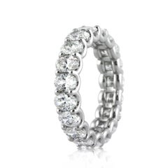 Mark Broumand 3.75 Carat Oval Cut Diamond Eternity Band in 18 Karat White Gold