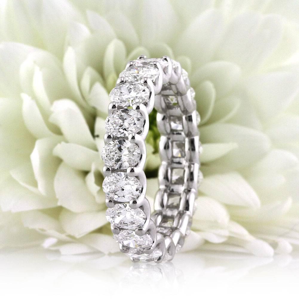 Mark Broumand 3.75 Carat Oval Cut Diamond Eternity Band in 18 Karat White Gold In New Condition For Sale In Los Angeles, CA