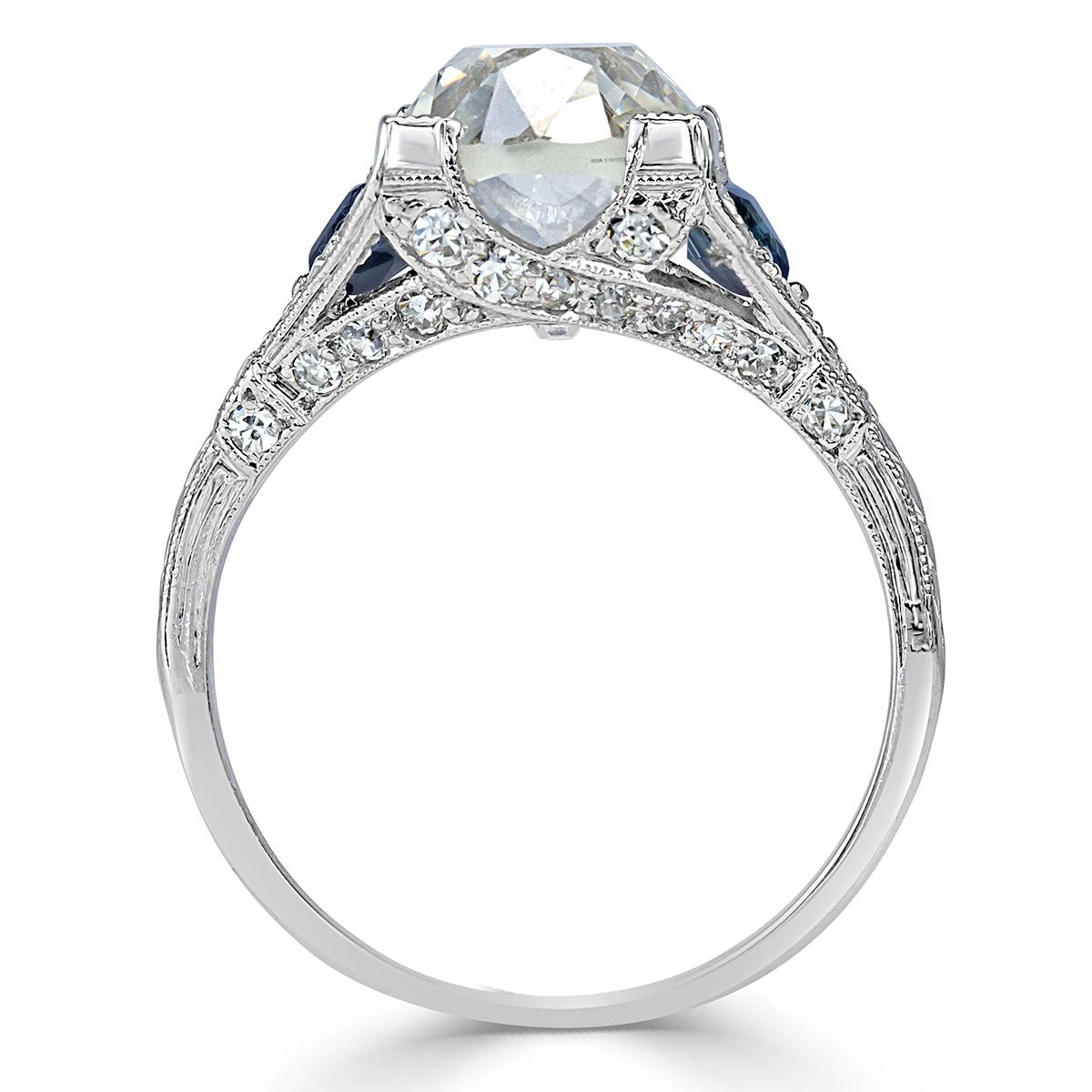 Mark Broumand 3.95 Carat Old European Cut Diamond Engagement Ring In New Condition For Sale In Los Angeles, CA