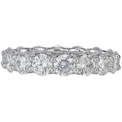 Mark Broumand 4.00 Carat Round Brilliant Cut Diamond Eternity Band in Platinum