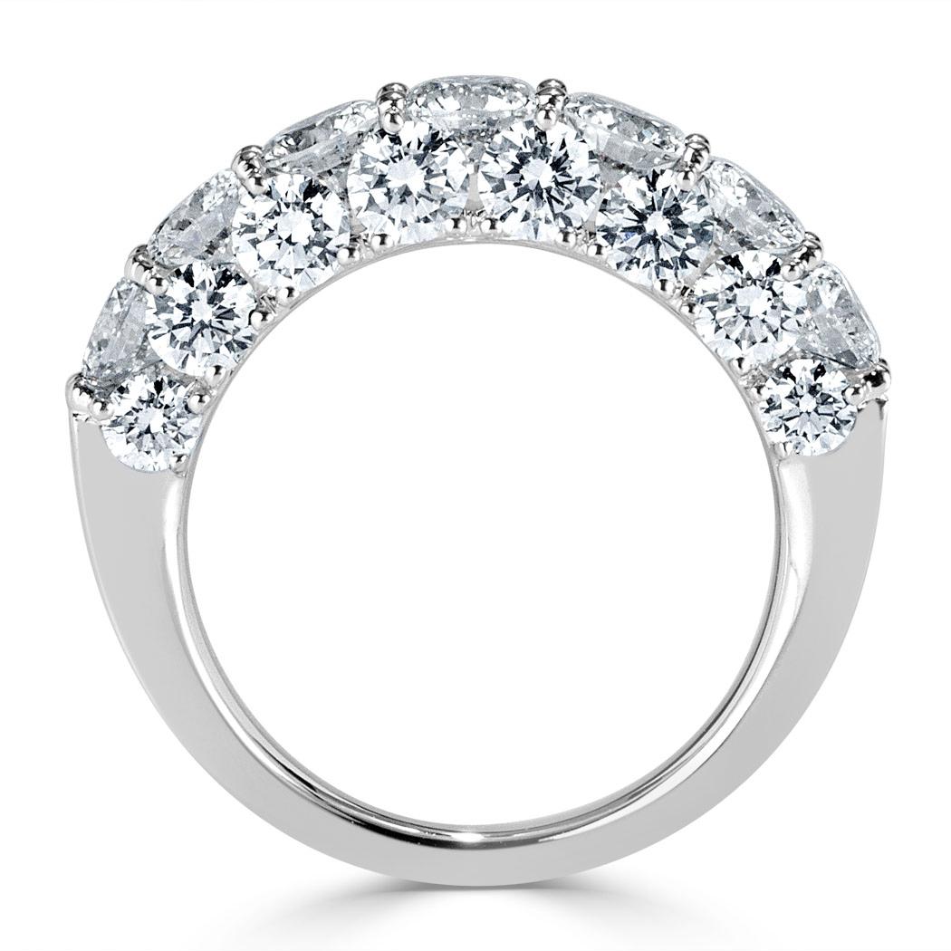 Women's or Men's Mark Broumand 4.00 Carat Round Brilliant Cut Diamond Ring in 18 Karat White Gold For Sale