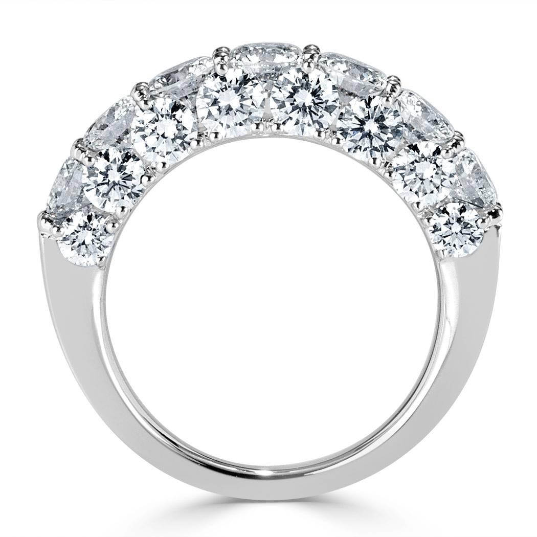 Modern Mark Broumand 4.00 Carat Round Brilliant Cut Diamond Ring in 18 Karat White Gold For Sale
