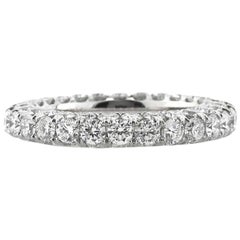 Mark Broumand 4,00 Karat runder Brillantschliff Diamant Dreiseitiger Ewigkeitsring