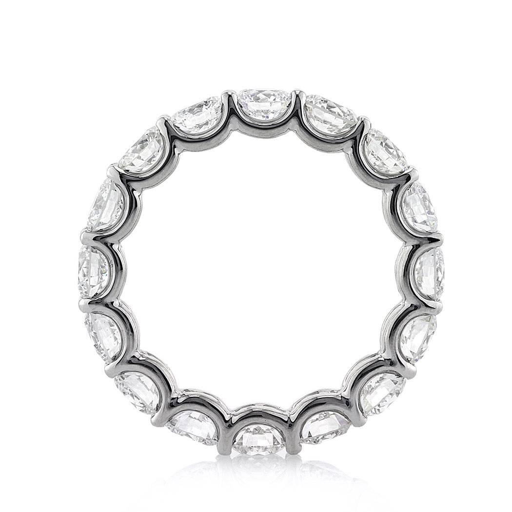 Modern Mark Broumand 4.00ct Round Brilliant Cut Diamond Eternity Band in 18k White Gold For Sale