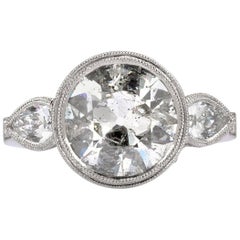 Mark Broumand 4.02 Carat Old European Cut Diamond Engagement Ring