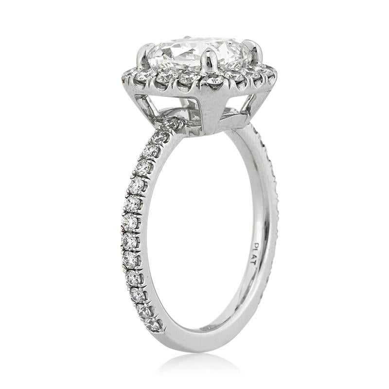 Modern Mark Broumand 4.11 Carat Cushion Cut Diamond Engagement Ring