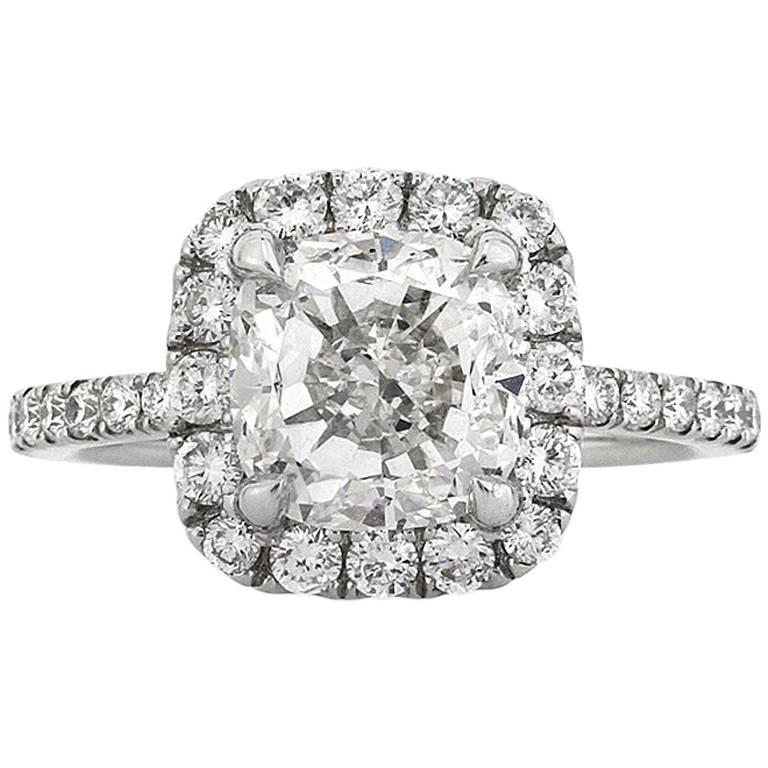Mark Broumand 4.11 Carat Cushion Cut Diamond Engagement Ring