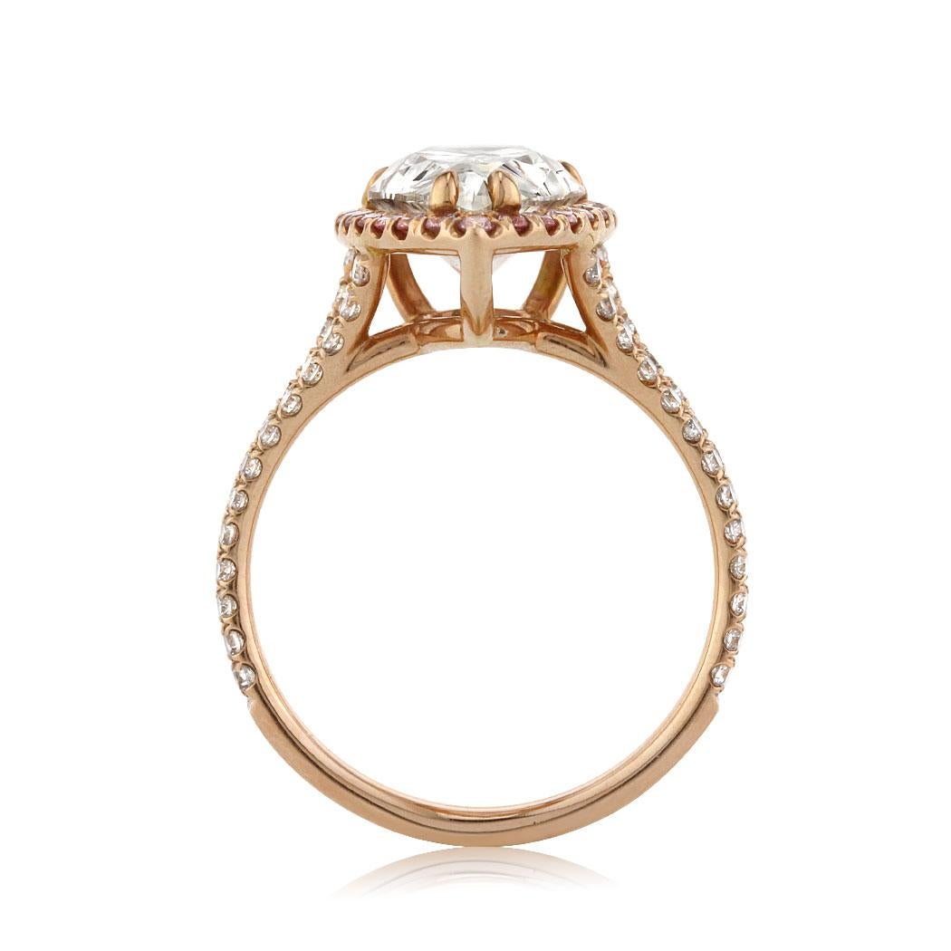 Women's or Men's Mark Broumand 4.11 Carat Pear Shaped Diamond Engagement Ring