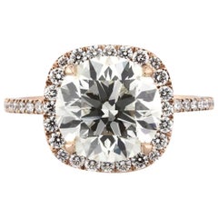 Mark Broumand 4.13 Carat Round Brilliant Cut Diamond Engagement Ring Mark Broumand 4.13 Carat Round Brilliant Cut Diamond Engagement Ring