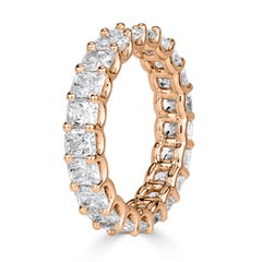 Mark Broumand 4.14 Carat Radiant Cut Diamond Eternity Band in 18 Karat Rose Gold