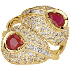 Mark Broumand 4.30 Carat Diamond and Ruby Vintage Ring