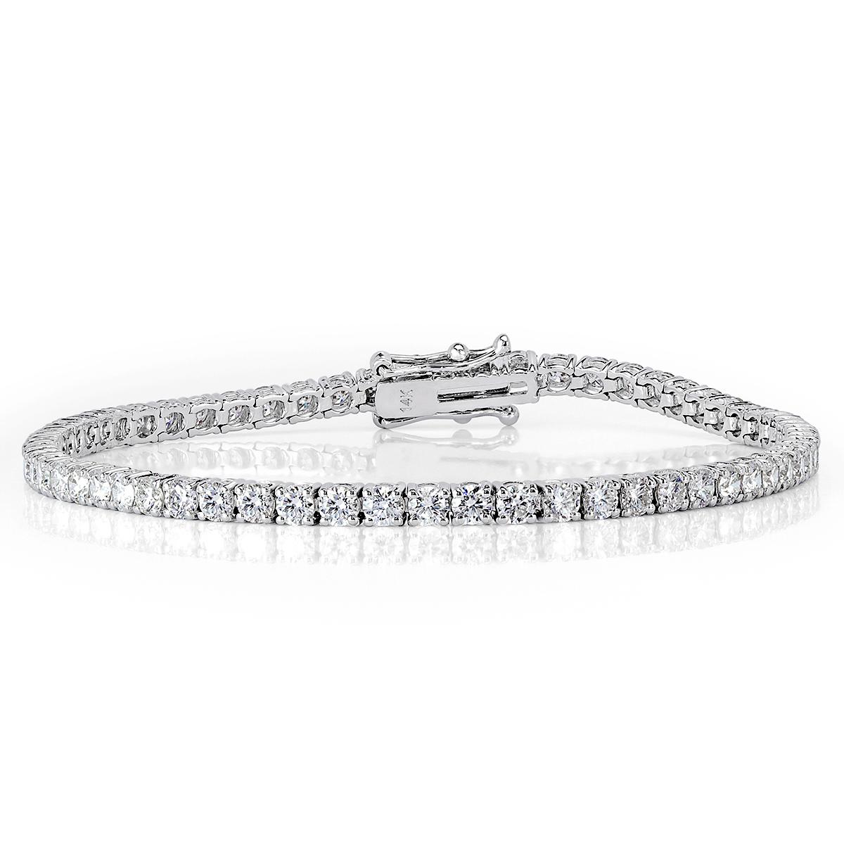 Mark Broumand 4.35 Carat Round Brilliant Cut Diamond Tennis Bracelet In New Condition For Sale In Los Angeles, CA