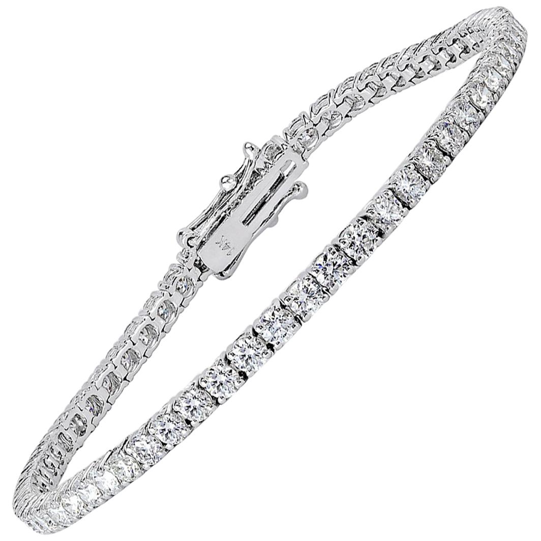Mark Broumand Bracciale da tennis con diamanti rotondi taglio brillante da 4.35 carati
