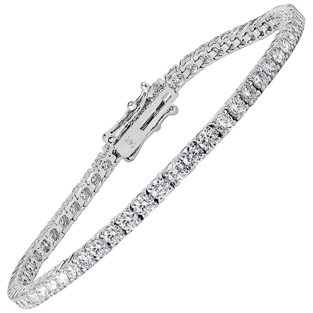 Mark Broumand 4.35 Carat Round Brilliant Cut Diamond Tennis Bracelet