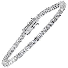 Tennisarmband von Mark Broumand mit 4,35 Karat rundem Diamanten im Brillantschliff