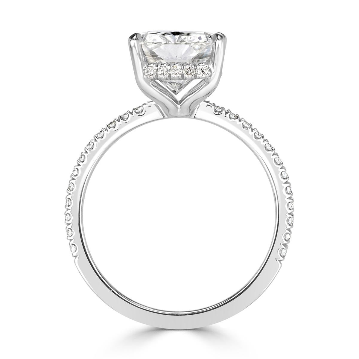 Women's or Men's Mark Broumand 4.36 Carat Radiant Cut Diamond Engagement Ring