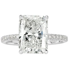 Mark Broumand 4.36 Carat Radiant Cut Diamond Engagement Ring