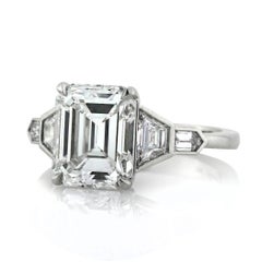 Mark Broumand 4.48 Carat Emerald Cut Diamond Engagement Ring