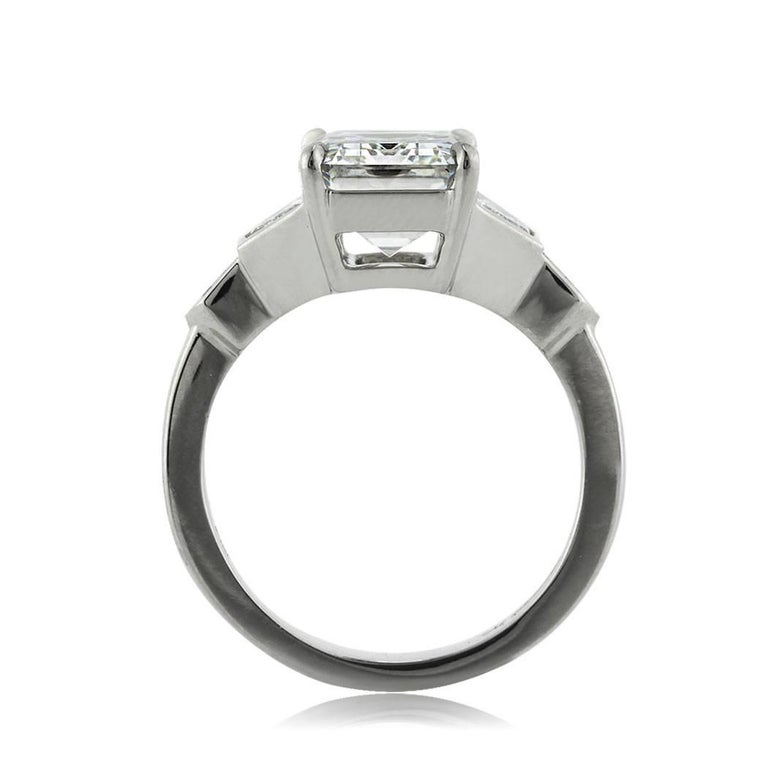 Mark Broumand 4.48 Carat Emerald Cut Diamond Engagement Ring In New Condition For Sale In Los Angeles, CA