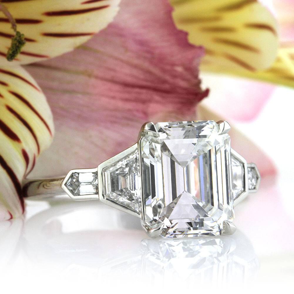 Mark Broumand 4.48 Carat Emerald Cut Diamond Engagement Ring In New Condition In Los Angeles, CA