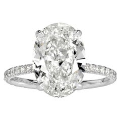 Mark Broumand 4.54 Carat Oval Cut Diamond Engagement Ring