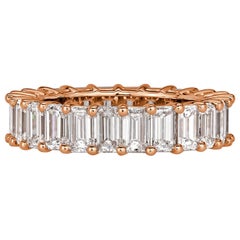 Mark Broumand 4.87 Carat Emerald Cut Eternity Band in 18 Karat Rose Gold