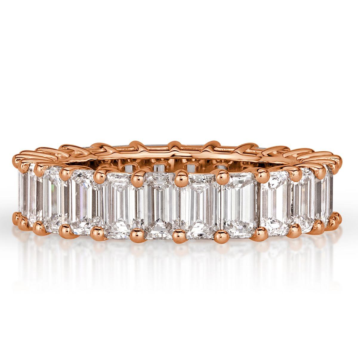 Mark Broumand 4.87 Carat Emerald Cut Eternity Band in 18 Karat Rose ...