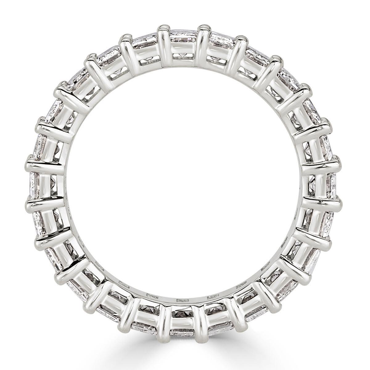 Modern Mark Broumand 4.87 Carat Emerald Cut Eternity Band in Platinum For Sale