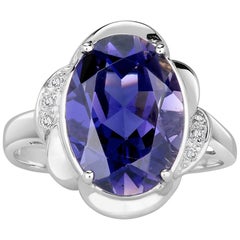 Anillo Mark Broumand de 4,87 quilates de Jolita Violeta talla oval y diamantes