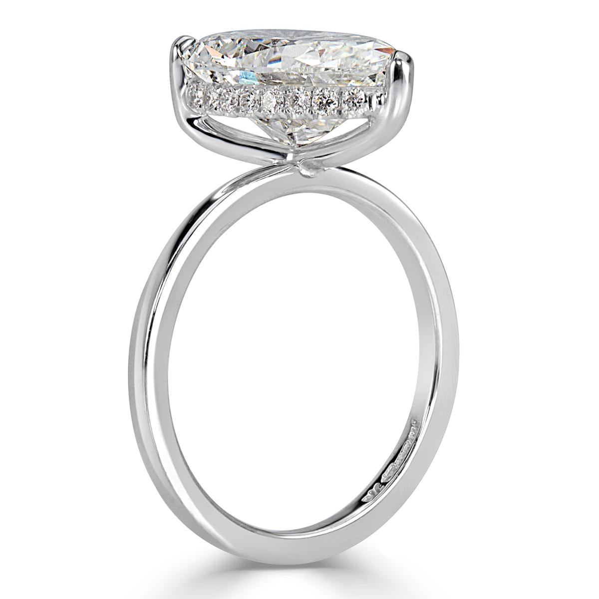 Women's or Men's Mark Broumand 4.90 Carat Pear Shaped Diamond Engagement Ring