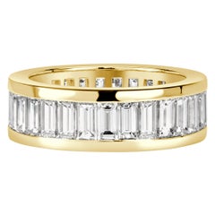 Mark Broumand Memoryring aus 18 Karat Gold mit 4,97 Karat Diamanten im Baguetteschliff