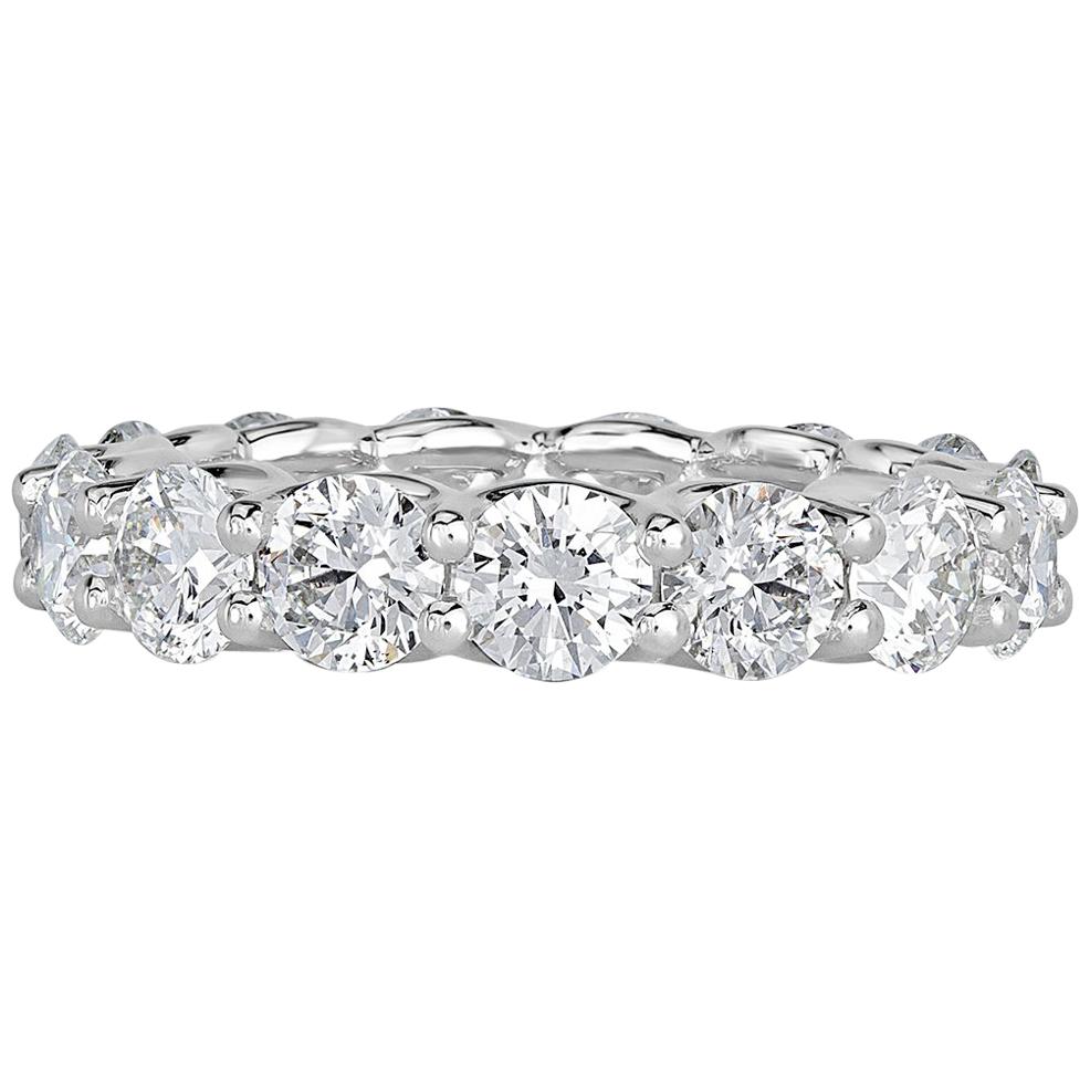 Mark Broumand 5.00 Carat Round Brilliant Cut Diamond Eternity Band For Sale