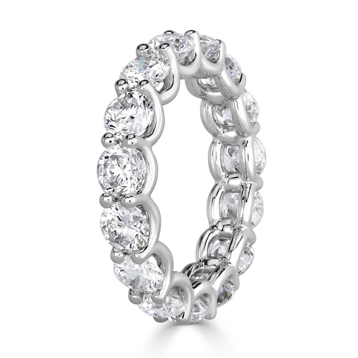Mark Broumand 5.00 Carat Round Brilliant Cut Diamond Eternity Band In New Condition For Sale In Los Angeles, CA