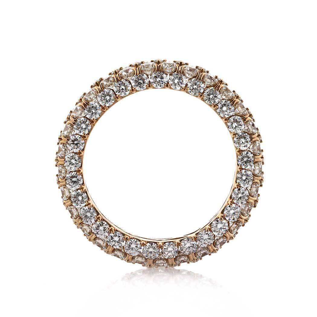 Modern Mark Broumand 5.00 Carat Round Brilliant Cut Diamond Three-Sided Eternity Band For Sale