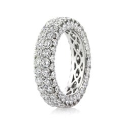 Mark Broumand Zweireihiger Eternity-Ring mit 5,00 Karat rundem Diamanten im Brillantschliff