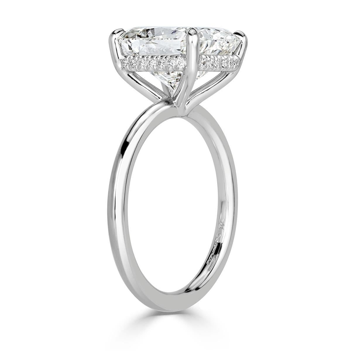 Mark Broumand 5.12 Carat Cushion Cut Diamond Engagement Ring In New Condition In Los Angeles, CA