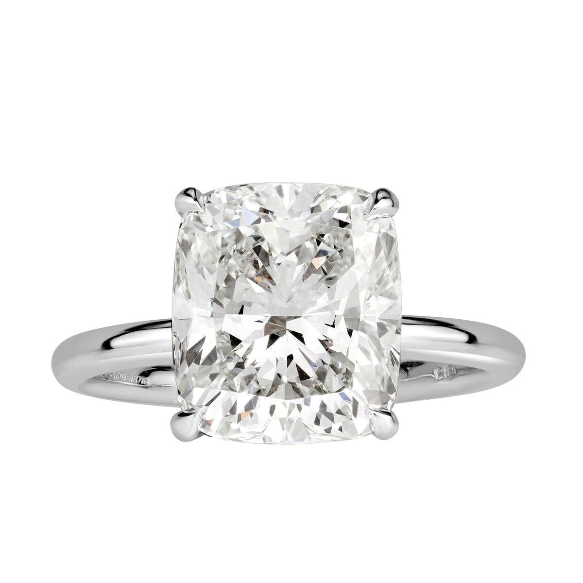 Mark Broumand 5.12 Carat Cushion Cut Diamond Engagement Ring